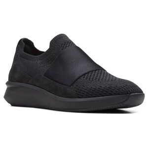 Clarks Black Slip-On Athletic Shoes
